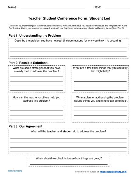 Student Led Conferences Templates
