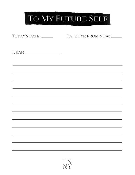 Student Letter To Future Self Template