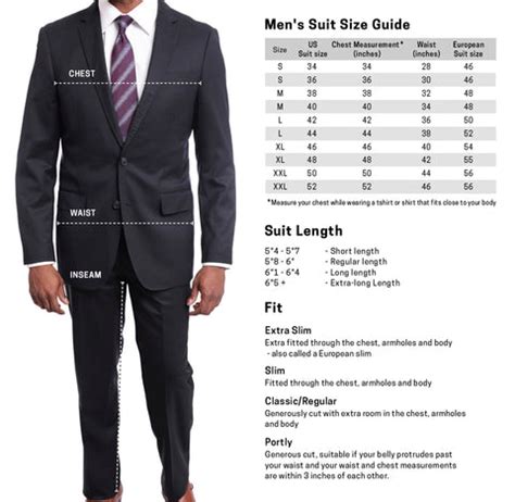 Suits Size Chart