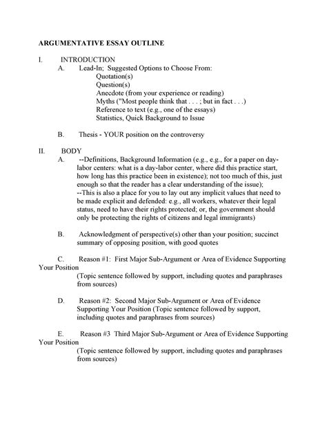 Summary Essay Template