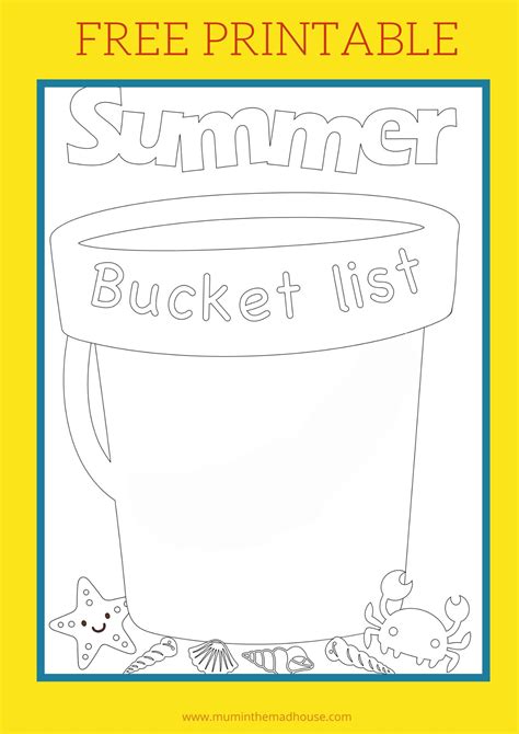 Summer Bucket Template