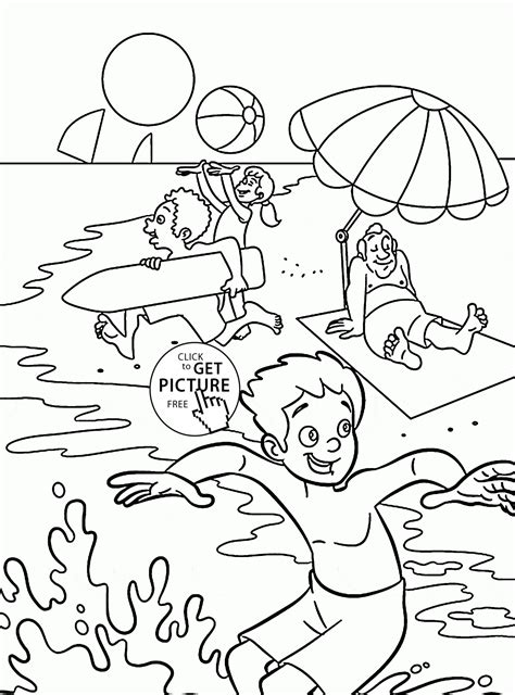 Summer Fun Printable Coloring Pages