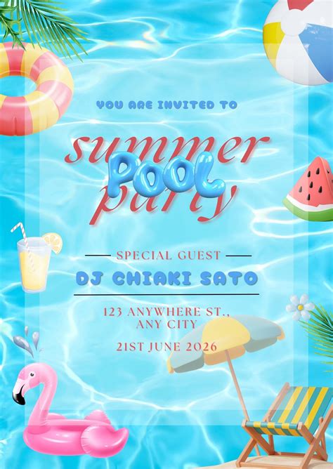 Summer Party Invitations Templates Free