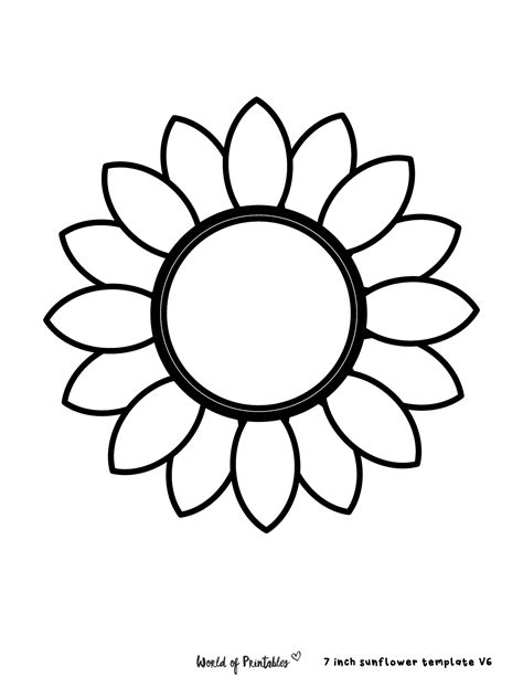 Sunflower Coloring Template