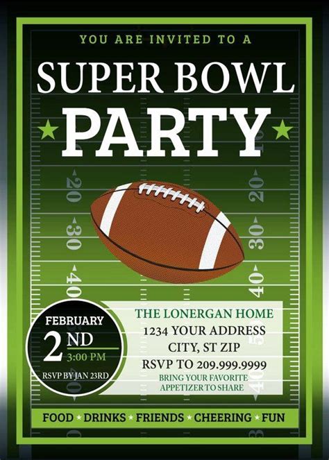 Super Bowl Invitation Template Free