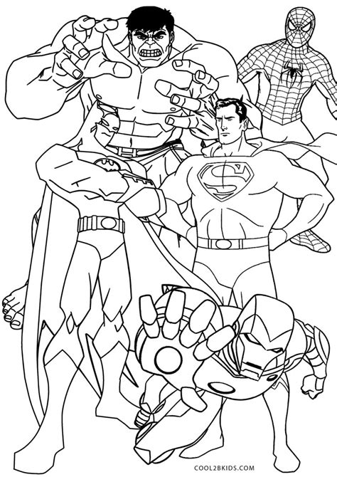 Superhero Printable Coloring Sheets