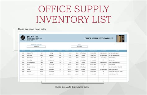 Supply List Template