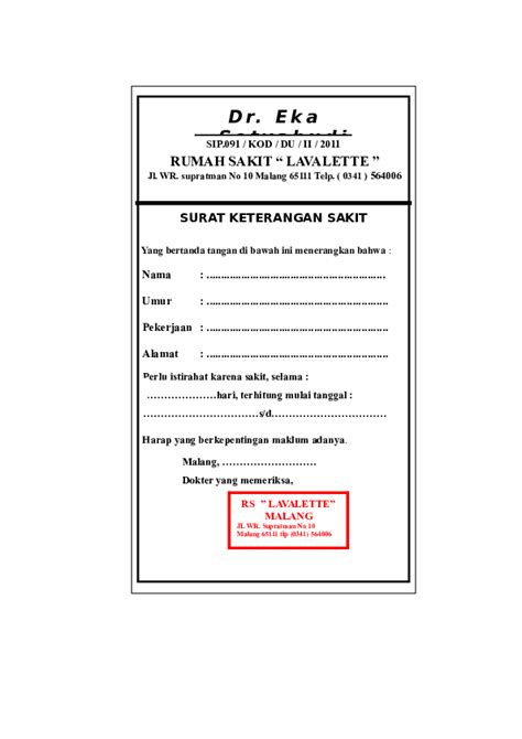 Jadwal Dokter dan Cara Membeli Surat Dokter di Malang