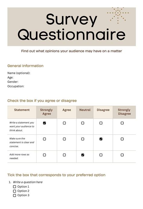 Survey Questionnaire Template