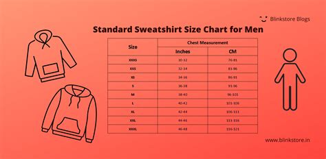 Sweatshirt Sizes Chart