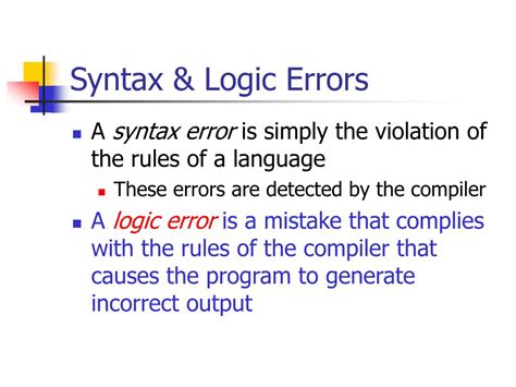 Syntax Errors