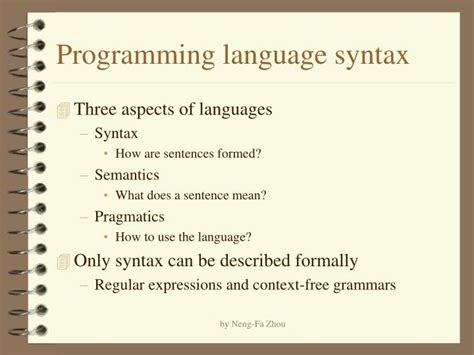 Syntax Programming Languages