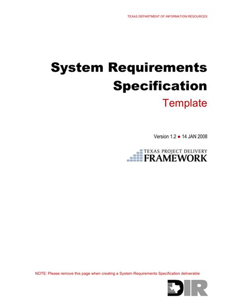 System Requirement Specification Document Template