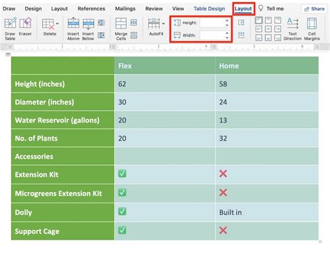 Table Template Word