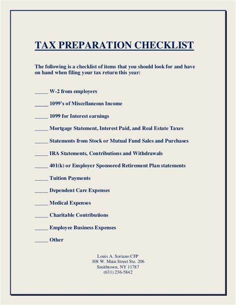 Tax Preparation Template
