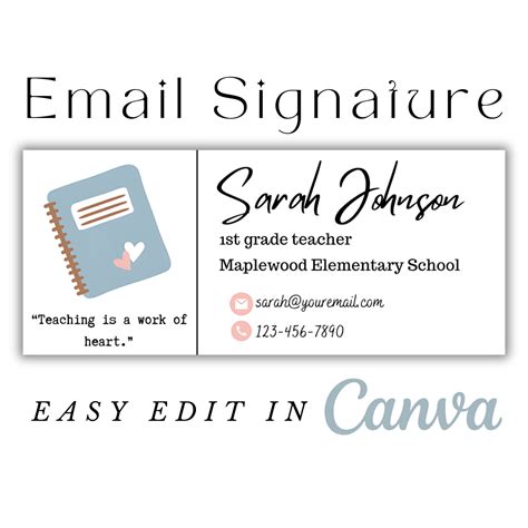 Teacher Email Signature Template