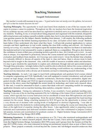 Teaching Statement Template
