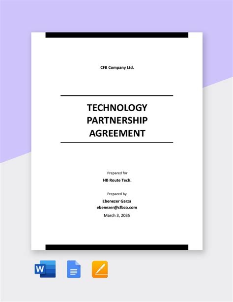 Technology Partnership Agreement Template