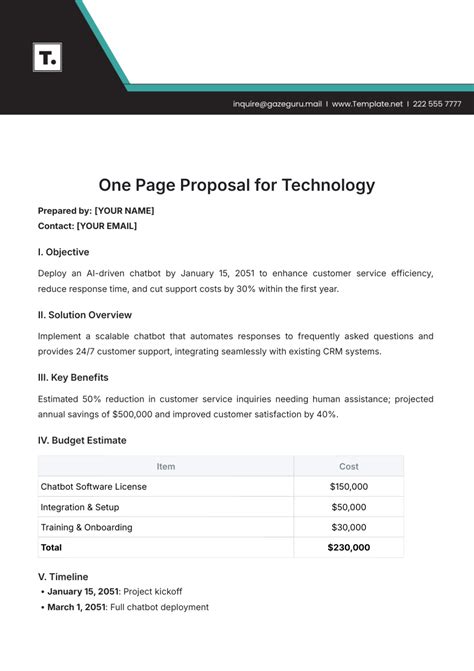 Technology Proposal Template