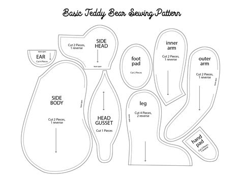 Teddy Bear Sewing Template