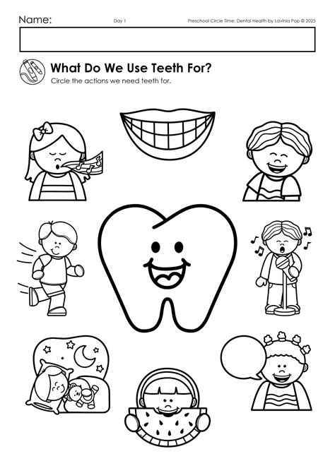 Teeth Printables For Preschool
