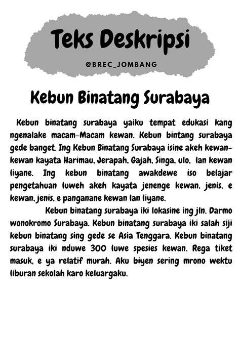 Teks Deskriptif Bahasa Jawa
