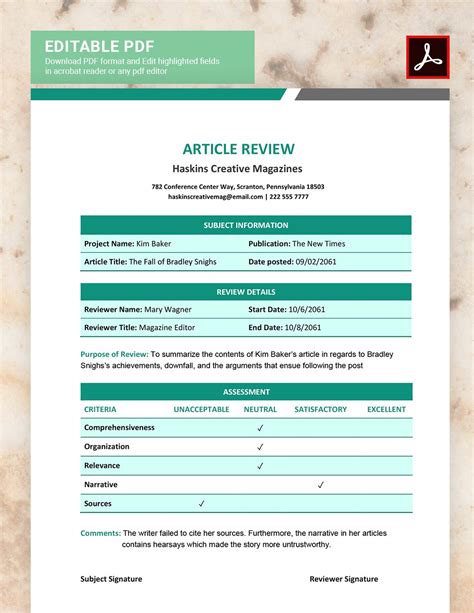 Template Article Review