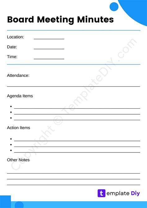 Template Board Minutes