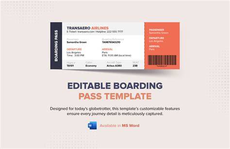 Template Boarding Pass Download Free