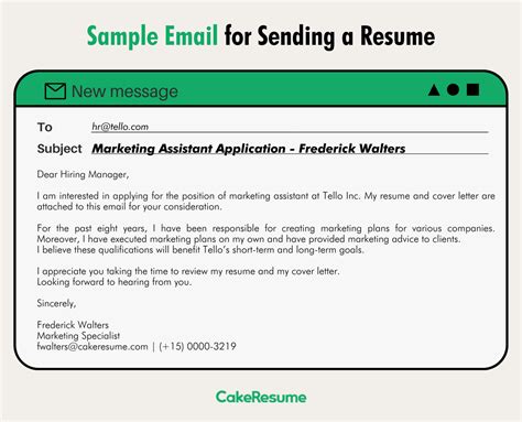 Template Email For Sending Resume