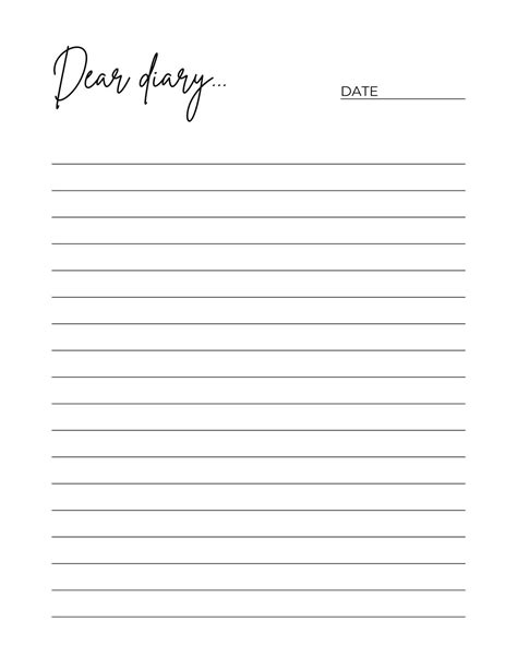 Template For A Diary
