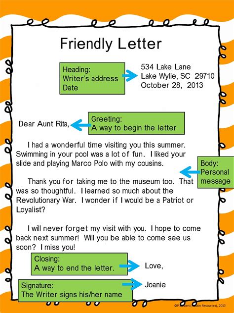Template For A Friendly Letter