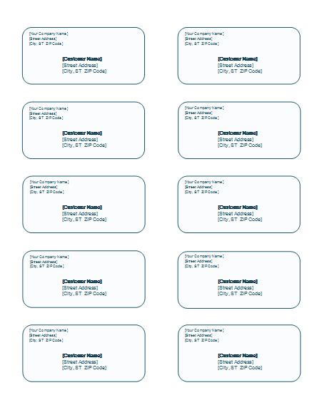 Template For Address Labels Word