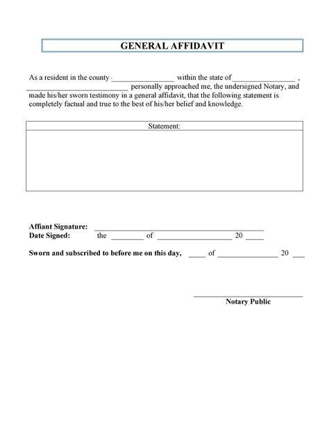 Template For An Affidavit