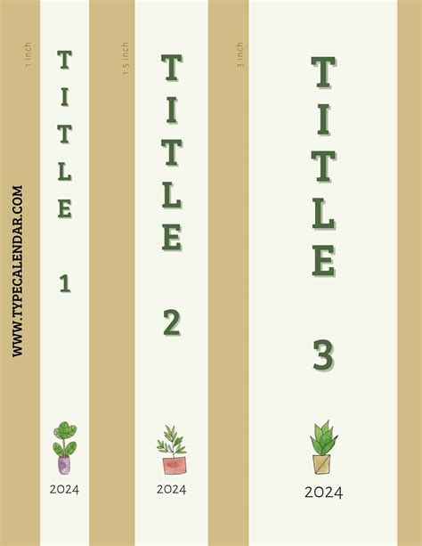 Template For Binder Cover And Spine