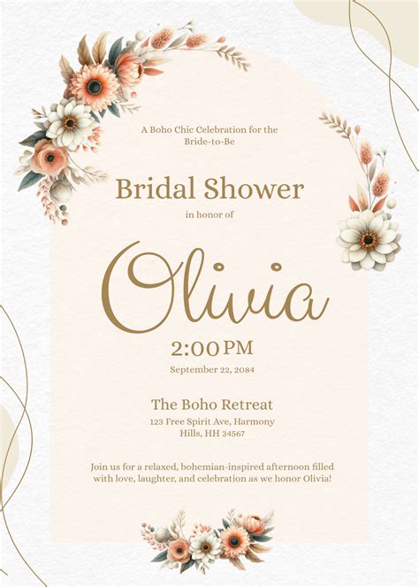 Template For Bridal Shower Invitations