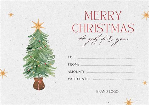 Template For Christmas Gift Card