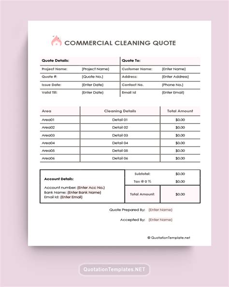 Template For Cleaning Quote