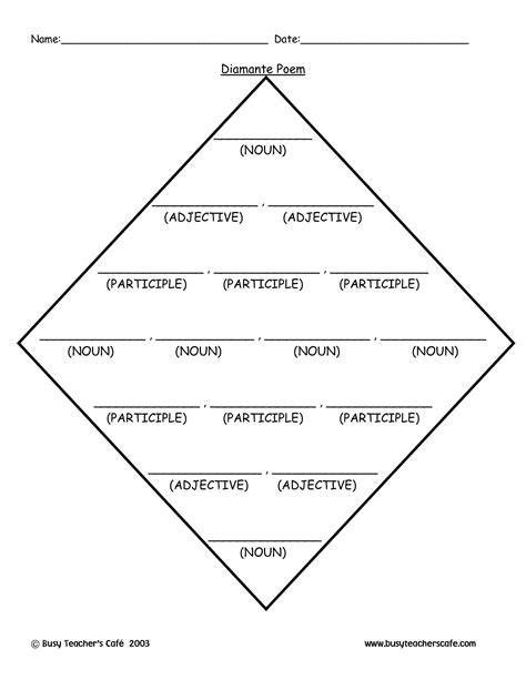 Template For Diamante Poem