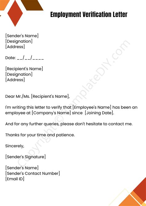 Template For Employment Letter
