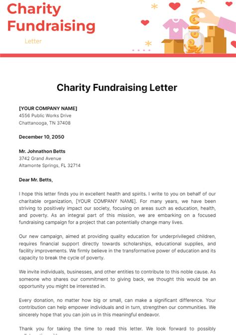 Template For Fundraising Letter