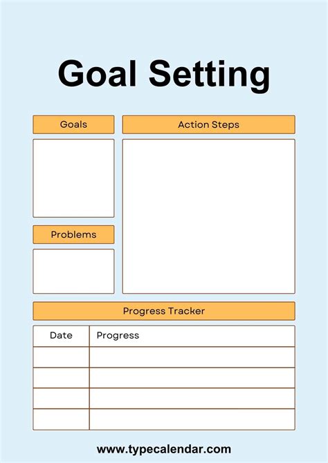 Template For Goal Setting