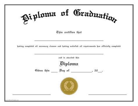 Template For Graduation Diploma