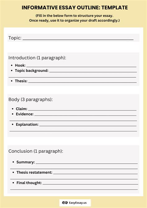 Template For Informative Essay