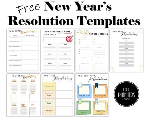 Template For New Years Resolution