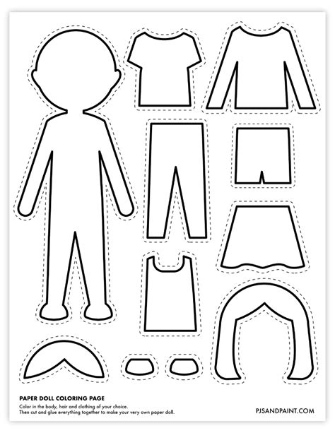 Template For Paper Doll Cutouts
