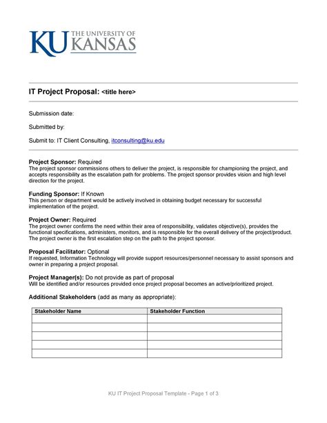 Template For Project Proposal