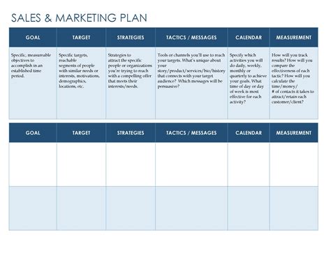 Template For Sales Plan