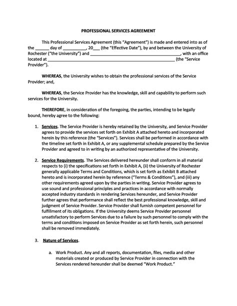 Template For Service Agreement