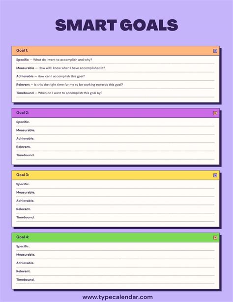 Template For Smart Goals